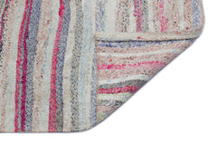 Girit Beige Striped Wool Handmade Area Rug 3'10" x 9'7"