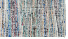 Girit Beige Striped Wool Handmade Area Rug 5'5" x 9'10"