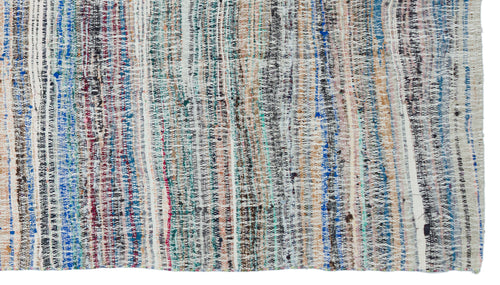 Girit Beige Striped Wool Handmade Area Rug 5'5" x 9'10"