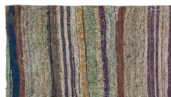 Girit Brown Striped Wool Handmade Area Rug 4'3" x 7'7"