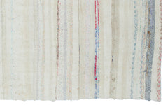 Girit Beige Striped Wool Handmade Area Rug 4'9" x 7'6"