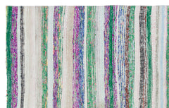 Girit Beige Striped Wool Handmade Area Rug 4'10" x 7'10"