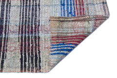 Girit Grey Striped Wool Handmade Area Rug 3'6" x 10'0"