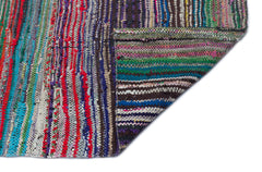 Girit Beige Striped Wool Handmade Area Rug 4'11" x 9'0"