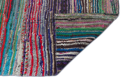 Girit Beige Striped Wool Handmade Area Rug 4'11" x 9'0"