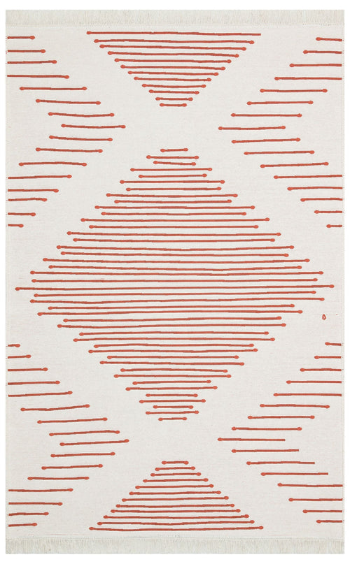 Cotton Kilim Rug – Double Sided Geometric Flatweave Area Rug | Washable Non Slip