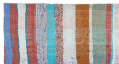 Girit Beige Striped Wool Handmade Area Rug 4'0" x 7'5"