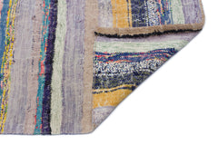 Girit Beige Striped Wool Handmade Area Rug 4'0" x 8'4"