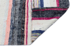 Girit Beige Striped Wool Handmade Area Rug 5'5" x 9'11"