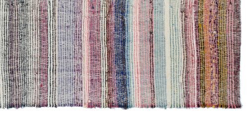 Girit Beige Striped Wool Handmade Area Rug 6'3" x 9'1"