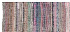 Girit Beige Striped Wool Handmade Area Rug 6'3" x 9'1"
