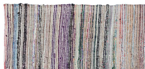 Girit Beige Striped Wool Handmade Area Rug 5'3" x 11'4"