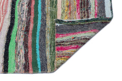 Girit Beige Striped Wool Handmade Area Rug 5'11" x 7'11"