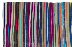 Girit Beige Striped Wool Handmade Area Rug 5'9" x 9'5"