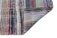 Girit Beige Striped Wool Handmade Area Rug 4'6" x 9'3"