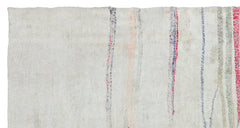 Girit Beige Striped Wool Handmade Area Rug 4'8" x 9'8"