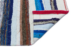 Girit Beige Striped Wool Handmade Area Rug 4'4" x 12'2"