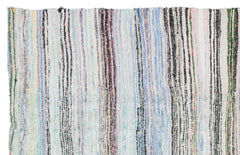 Girit Beige Striped Wool Handmade Area Rug 4'10" x 7'9"