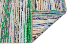 Girit Beige Striped Wool Handmade Area Rug 4'0" x 10'7"