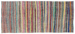 Girit Beige Striped Wool Handmade Area Rug 4'10" x 11'1"