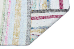 Girit Beige Striped Wool Handmade Area Rug 4'6" x 6'4"