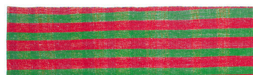 Girit Red Striped Wool Handmade Area Rug 3'4" x 11'11"