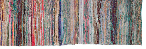 Girit Beige Striped Wool Handmade Area Rug 6'1" x 9'1"