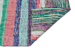 Girit Beige Striped Wool Handmade Area Rug 5'1" x 7'7"