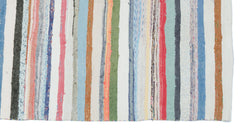 Girit Beige Striped Wool Handmade Area Rug 5'2" x 9'2"