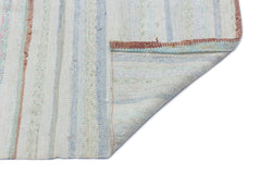 Girit Beige Striped Wool Handmade Area Rug 3'2" x 10'1"