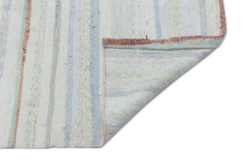 Girit Beige Striped Wool Handmade Area Rug 3'2" x 10'1"