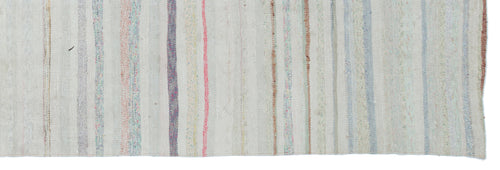 Girit Beige Striped Wool Handmade Area Rug 3'2" x 10'1"