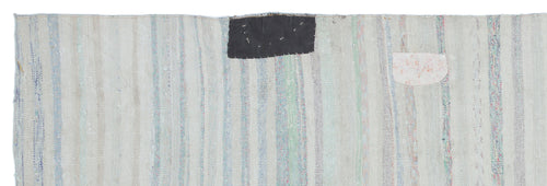 Girit Beige Striped Wool Handmade Area Rug 3'2" x 10'1"