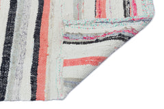 Girit Beige Striped Wool Handmade Area Rug 2'8" x 9'6"