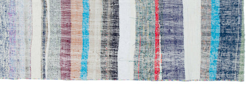 Girit Beige Striped Wool Handmade Area Rug 3'3" x 9'11"