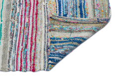 Girit Beige Striped Wool Handmade Area Rug 4'11" x 10'7"