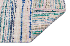 Girit Beige Striped Wool Handmade Area Rug 5'2" x 10'0"