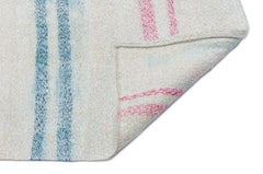 Girit Beige Striped Wool Handmade Area Rug 3'8" x 8'5"