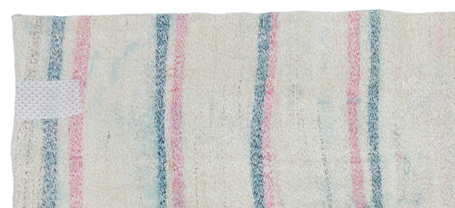 Girit Beige Striped Wool Handmade Area Rug 3'8" x 8'5"