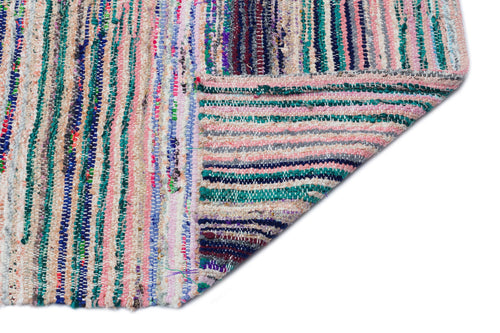 Girit Beige Striped Wool Handmade Area Rug 5'1" x 11'10"