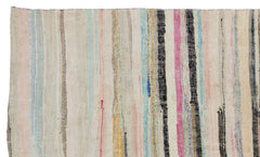 Girit Beige Striped Wool Handmade Area Rug 6'1" x 9'5"