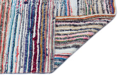 Girit Beige Striped Wool Handmade Area Rug 4'11" x 8'11"