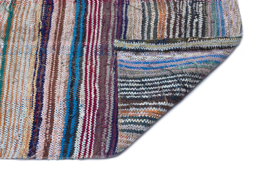 Girit Beige Striped Wool Handmade Area Rug 4'1" x 12'0"