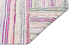 Girit 32159 Beige Striped Wool Handmade Area Rug 4'11" x 9'10"