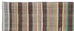 Girit Beige Striped Wool Handmade Area Rug 5'9" x 9'7"