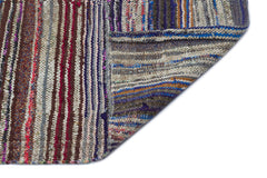 Girit Beige Striped Wool Handmade Area Rug 4'11" x 8'1"