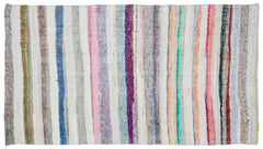 Girit 32178 Beige Striped Wool Handmade Area Rug 5'3" x 9'5"