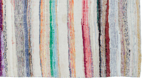 Girit 32178 Beige Striped Wool Handmade Area Rug 5'3" x 9'5"