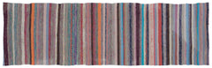 Girit Purple Striped Wool Handmade Area Rug 2'5" x 8'1"