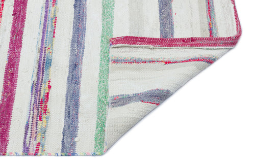 Girit Beige Striped Wool Handmade Area Rug 2'4" x 9'1"